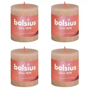 Rustykalne świece pieńkowe Shine, 4 szt., 80x68 mm, różowe Lumarko! - Aromaterapia - miniaturka - grafika 1