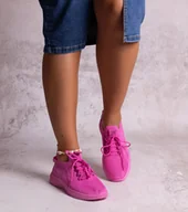 Sneakersy damskie - Ciemnoróżowe sneakersy sportowe Khitam-39 - miniaturka - grafika 1