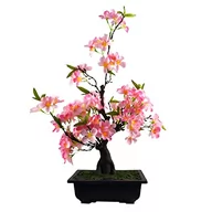 Sztuczne drzewka - Leaf Sztuczne drzewo, mieszane materiały, bonsai różowy kwiat, 60 cm - miniaturka - grafika 1