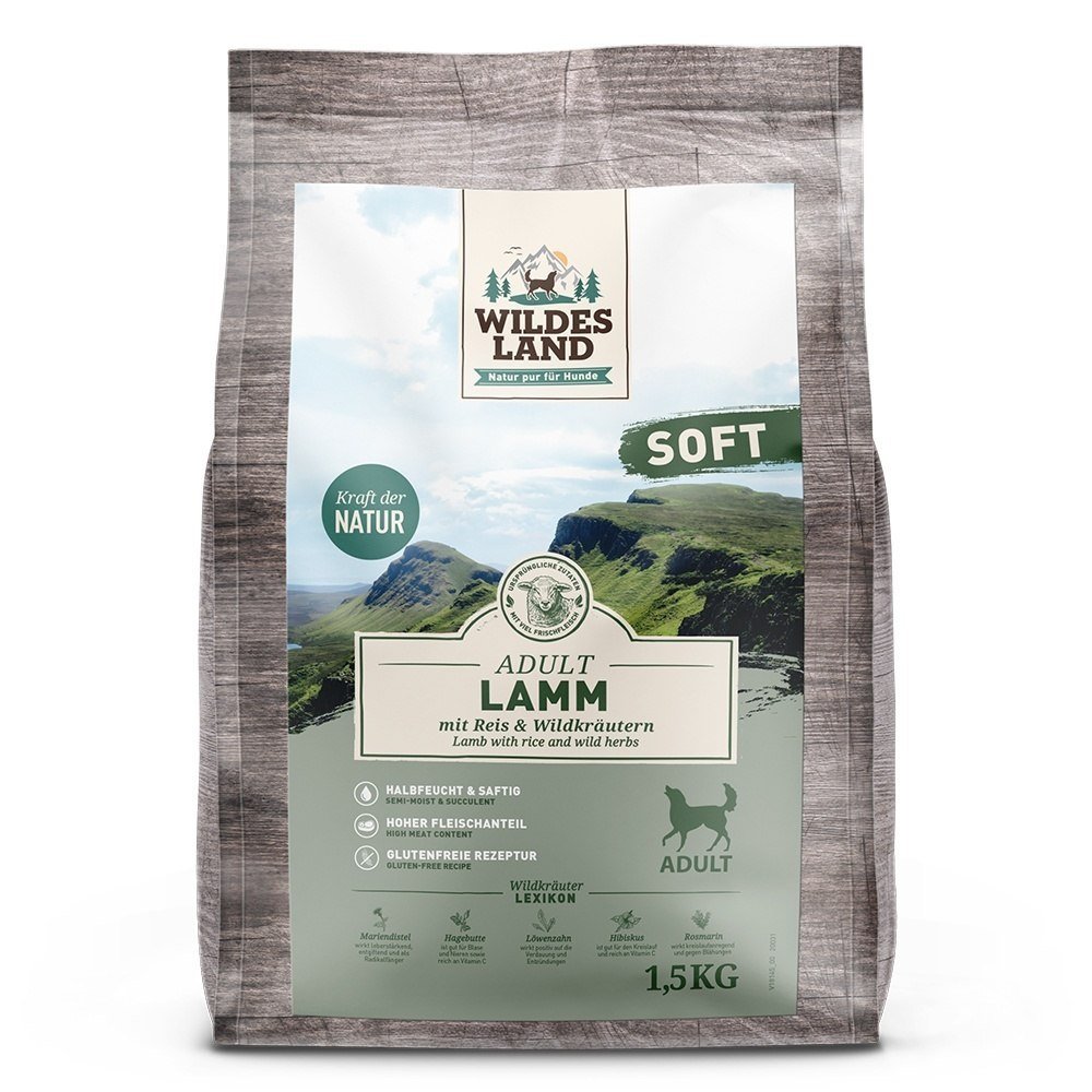 Wildes Land DOG Soft Lamm - jagnięcina - półwilgotna karma dla psa 1.5 kg