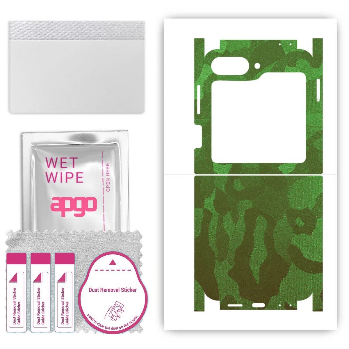 Folia naklejka skórka strukturalna na TYŁ+BOKI do Samsung Galaxy Z Flip 6 - Moro Camo Zielony - apgo SKINS