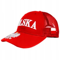 Czapki i chusty sportowe męskie - Czapka Z Daszkiem Z Haftem Polska 3D Orzeł Biały Dla Kibica Flaga Red - miniaturka - grafika 1