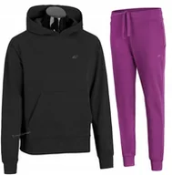 Spodnie sportowe damskie - 4F OCIEPLANY DAMSKI DRES BAWEĹNA KOMPLET BLUZA SPODNIE / rozm XL - miniaturka - grafika 1