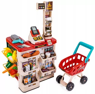 NoName Supermarket Sklep Wózek Skaner Kasa Sklepowa + Akcesoria 668-78 - Zabawy w naśladowanie dorosłych NoName Supermarket Sklep Wózek Skaner Kasa Sklepowa + Akcesoria 668-78 - Zabawy w naśladowanie dorosłych - miniaturka - grafika 1