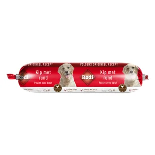 Rodi kiełbasa z kurczaka i wołowiny dla psów - 400 g - Mokra karma dla psów Rodi kiełbasa z kurczaka i wołowiny dla psów - 400 g - Mokra karma dla psów - miniaturka - grafika 1