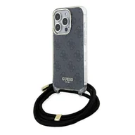 Szkła hartowane na telefon - Guess GUHCP15XHC4SEK iPhone 15 Pro Max 6.7" czarny/black hardcase Crossbody Cord 4G Print - miniaturka - grafika 1