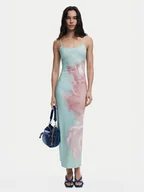 Sukienki - Desigual Sukienka letnia Lyon 25SWVK44 Turkusowy Regular Fit - miniaturka - grafika 1