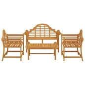 Meble ogrodowe - 4-cz. zestaw wypoczynkowy do ogrodu, lite drewno tekowe vidaXL - miniaturka - grafika 1