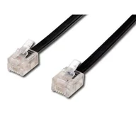 Kable miedziane - NoName Kabel telefoniczny 4-żyłowy RJ11 2m czarny - miniaturka - grafika 1