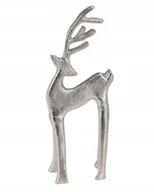 Ozdoby bożonarodzeniowe - Srebrny renifer 7x4x18,5cm figurka bożonarodzeniowa - miniaturka - grafika 1