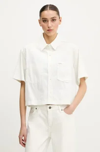 Guess Jeans koszula damska kolor biały relaxed z kołnierzykiem klasycznym W5GH0F D5NW1 - Koszule damskie - miniaturka - grafika 1