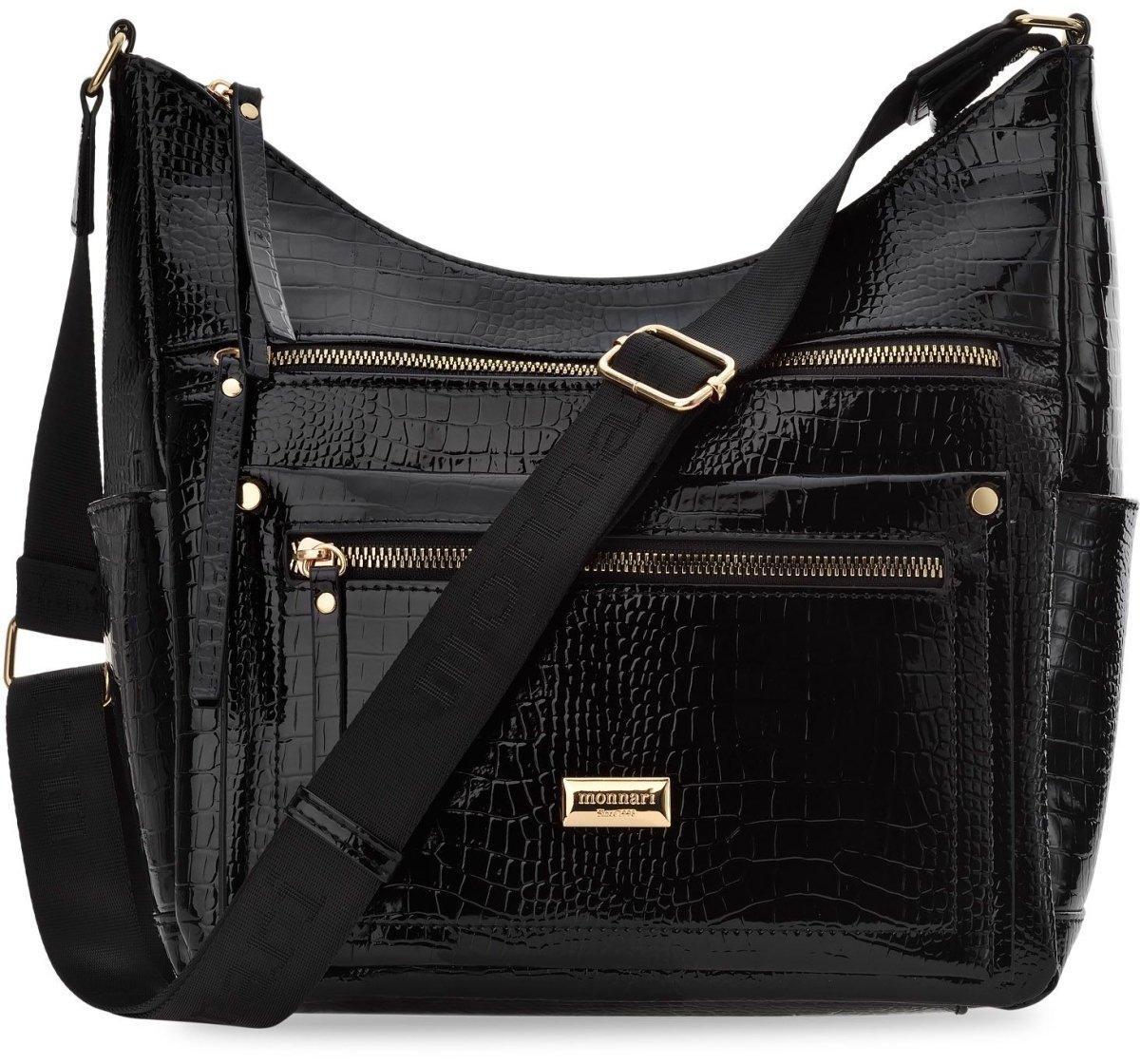 Monnari Torba Damska Pakowna Torebka Duża Listonoszka Z Kieszonkami Czarna