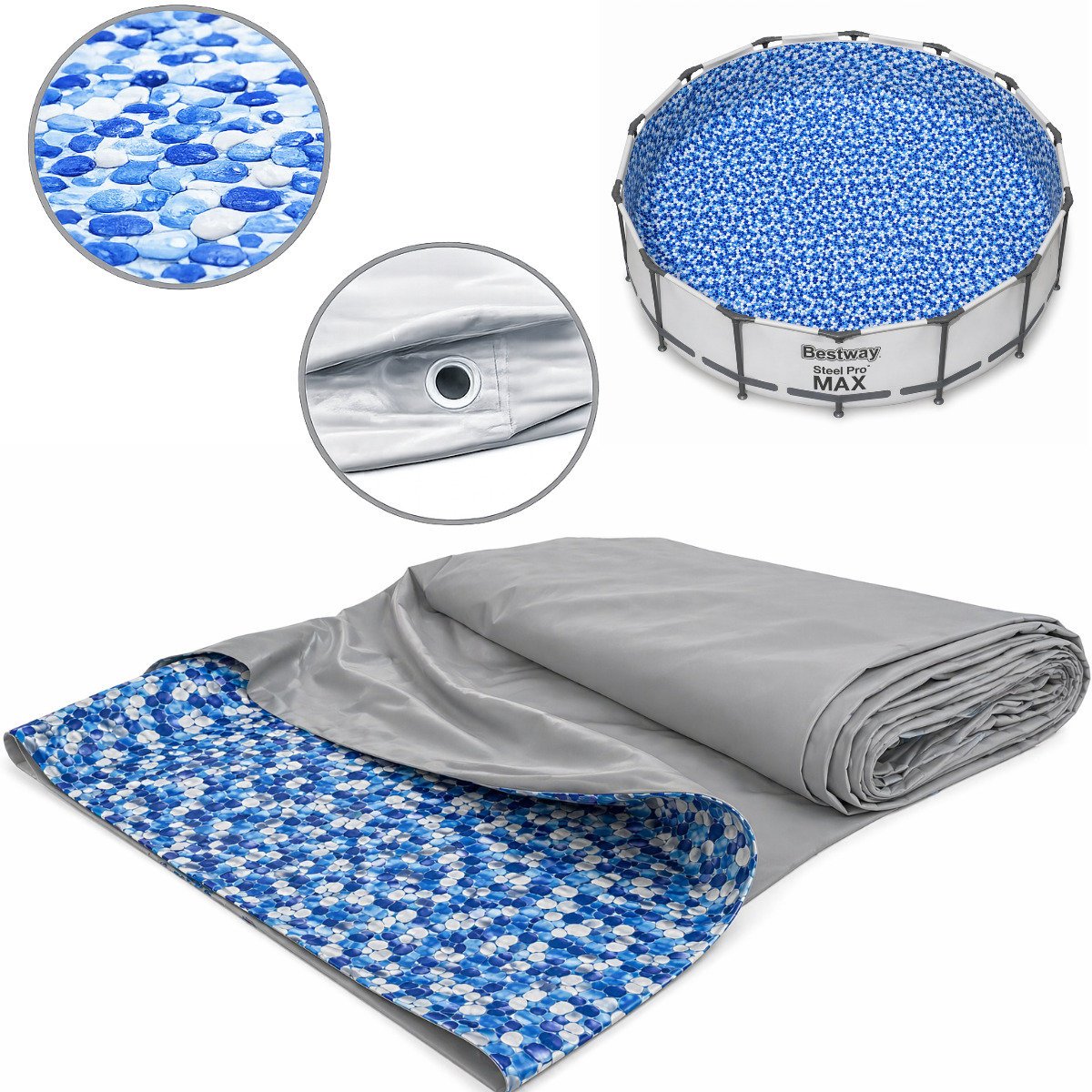 Bestway niecka basenowa poszycie basenu  561dw wkład materiał zamienny szary