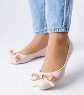 Baleriny - Beżowe balerinki zdobione kokardką Harlingen-41 - miniaturka - grafika 1