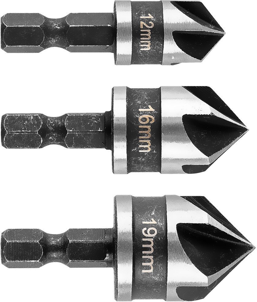Graphite Zestaw  fazowników Hex, 12, 16, 19 mm, Graphite Zestaw  3 szt.