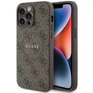 Etui i futerały do telefonów - Etui Guess GUHMP14XG4GFRW Apple iPhone 14 Pro Max hardcase 4G Collection Leather Metal Logo MagSafe brązowy/brown - miniaturka - grafika 1