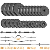 Obciążenia - Zestaw Kulturystyczny Sapphire Solid 115Kg, Gryf Prosty + Lekkołamany - miniaturka - grafika 1