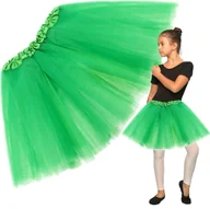 Spódnice - Spódniczka spódnica tiulowa tutu dla dziewczynki zielona rozkloszowana - miniaturka - grafika 1