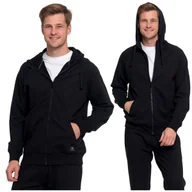 Bluzy męskie - BLUZA MĘSKA KLASYCZNA ROZPINANA GŁADKA Z KAPTUREM WYGODNA MORAJ XL - miniaturka - grafika 1