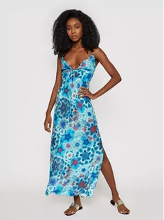 Sukienki - Desigual Sukienka letnia Capri 21SWMW10 Niebieski Regular Fit - grafika 1