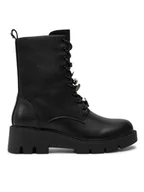 Botki damskie - TWINSET Trapery 242TCP054 Czarny - miniaturka - grafika 1