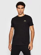 Koszulki męskie - Alpha Industries T-Shirt Backprint 128507CP Czarny Regular Fit - miniaturka - grafika 1