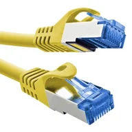 Kable miedziane - InLine® Kabel krosowy, Cat.6A, S/FTP, TPE (LSZH), CCA, PoE, LAN, Ethernet, kabel sieciowy, RJ45 Gigabit, żółty, 0,5 m, 72655Y - miniaturka - grafika 1