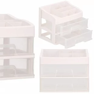 Szkatułka Na Biżuterię I Kosmetyki 34X30X25Cm Organizer Z Przegródkami Mleczny - Kosmetyczki, organizery i kuferki - miniaturka - grafika 1