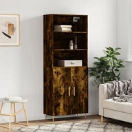 Witryny - vidaXL Witrynka przydymiony dąb 69,5x34x180 cm materiał drewnopochodny - miniaturka - grafika 1