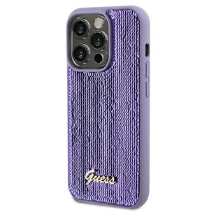 Etui Guess GUHCP14LPSFDGSU Apple iPhone 14 Pro hardcase Sequin Script Metal fioletowy/purple - Etui i futerały do telefonów - miniaturka - grafika 3