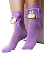 Skarpetki damskie - Skarpety bawełniane zabawna buźka fioletowe 35-38 YOCLUB - miniaturka - grafika 1