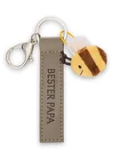 Plecaki - NICI Breloczek do kluczy Bester Papa ze sztucznej skóry 10 cm z zielonym towarzyszem do plecaka lub torby, uchwyt na klucze dla małych i dużych 62003 - miniaturka - grafika 1