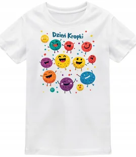 Koszulka dziecięca w kropki na Dzień kropki do przedszkola T-shirt - Moda i Uroda OUTLET - miniaturka - grafika 1