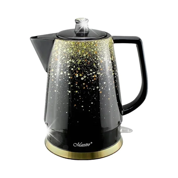 Czajnik elektryczny ceramiczny czarny złoty 1.5L 1500W MAESTRO