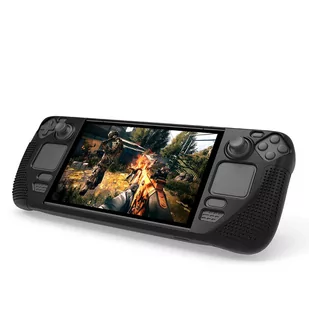 Pancerne etui ochronne silikonowe PGTECH TPU Case do konsoli do Steam Deck Czarne + Szkło - Akcesoria do Nintendo - miniaturka - grafika 2