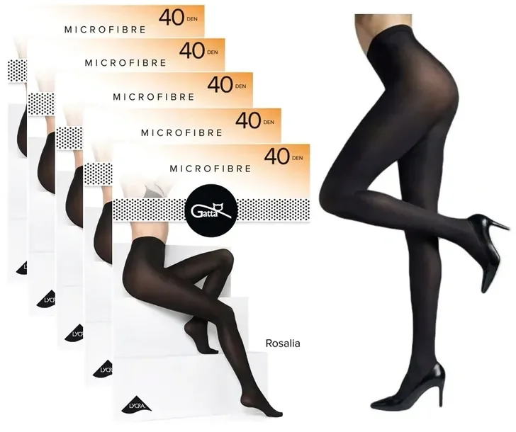 5 X Rajstopy Gatta Rosalia 40 Den 2-s Nero