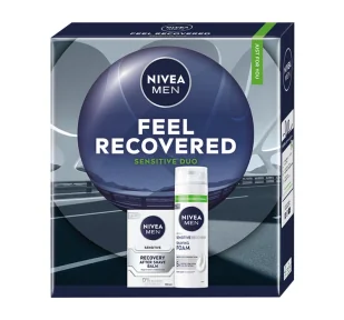 NIVEA MEN Feel Recovered Sensitive Duo świąteczny zestaw kosmetyków dla mężczyzn pianka do golenia + balsam po goleniu - Zestawy kosmetyków męskich NIVEA MEN Feel Recovered Sensitive Duo świąteczny zestaw kosmetyków dla mężczyzn pianka do golenia + balsam po goleniu - Zestawy kosmetyków męskich - miniaturka - grafika 1