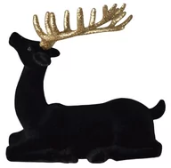 Ozdoby bożonarodzeniowe - Renifer welurowy, leżący, zielony, 20x8,5x17 cm - miniaturka - grafika 1