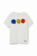 Koszulki dla chłopców - Desigual t-shirt bawełniany dziecięcy kolor biały z nadrukiem - miniaturka - grafika 1