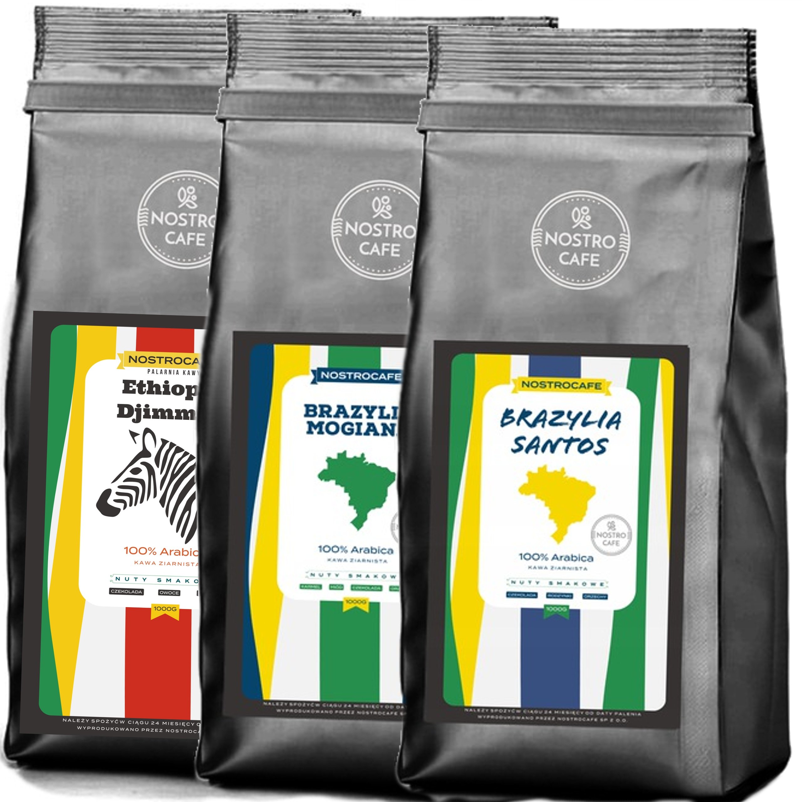 Kawa Ziarnista 3KG Mogiana, Santos, Etiopia