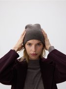 Reserved - Czapka beanie z wełną i kaszmirem - brązowy