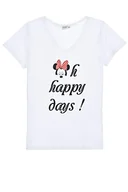 Koszulki i topy damskie - Disney Koszulka damska MinnieMouse T-Shirt, Biały, Normalny, biały, M - miniaturka - grafika 1