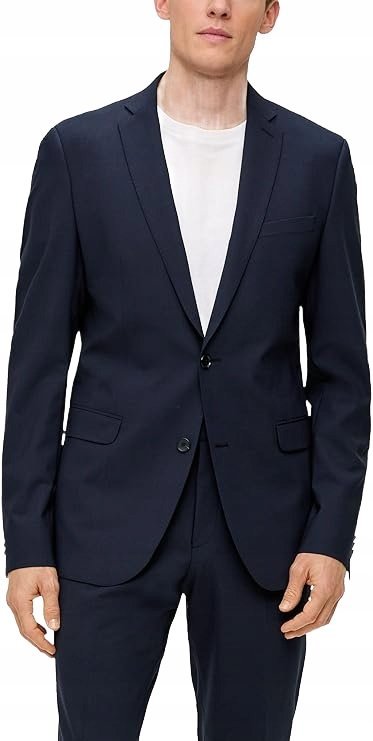 S OLIVER MĘSKA GRANATOWA MARYNARKA GŁADKA ELEGANCKA 48 JPA