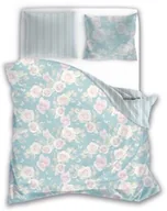 Pościel - Faro Pościel satynowa 160x200 Elegant 025 miętowa różowa kwiaty róże dwustronna S 23 - miniaturka - grafika 1