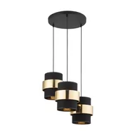 Lampy sufitowe - Calisto lampa wisząca 3-punktowa czarna/złota 4707 - miniaturka - grafika 1
