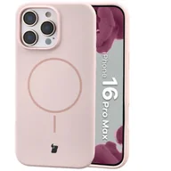 Etui i futerały do telefonów - Bizon Silikonowe etui z pierścieniem magnetycznym Soft Case Magnetic do iPhone 16 Pro Max, jasnoróżowe - miniaturka - grafika 1