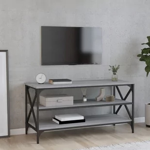 vidaXL Szafka pod telewizor, szary dąb sonoma, 100x40x50 cm - Ławy i stoliki kawowe - miniaturka - grafika 1