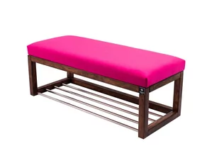 Ławka na buty, LPG-4, 55 cm, EMRAWOOD, drewno lite, kolor orzech, siedzisko gładkie, kolor różowy - Ławki do przedpokoju Ławka na buty, LPG-4, 55 cm, EMRAWOOD, drewno lite, kolor orzech, siedzisko gładkie, kolor różowy - Ławki do przedpokoju - miniaturka - grafika 1