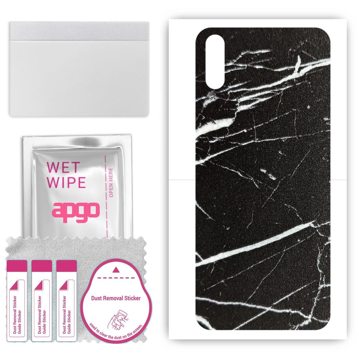 Folia naklejka skórka strukturalna na TYŁ do LG W11 - Marmur Ciemny - apgo SKINS