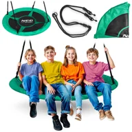 Place zabaw - Huśtawka ogrodowa bocianie gniazdo 125 cm Neo-Sport Swingo zielona - miniaturka - grafika 1